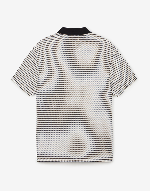 티엔지티 Crochet Striped Polo (Black) 블랙 착용컷