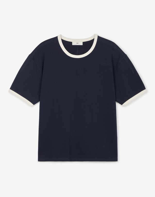 티엔지티 Cropped Ringer Tee (Navy) 네이비 착용컷