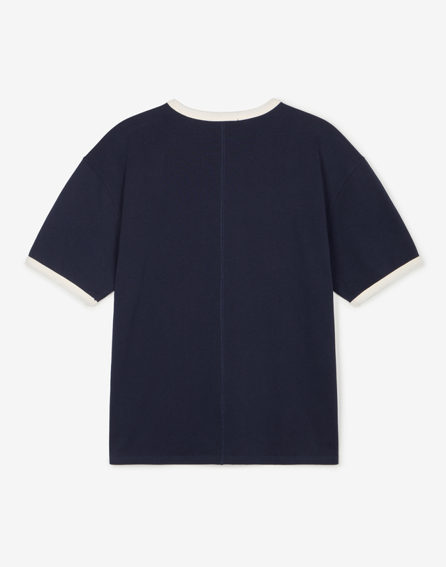 티엔지티 Cropped Ringer Tee (Navy) 네이비 착용컷
