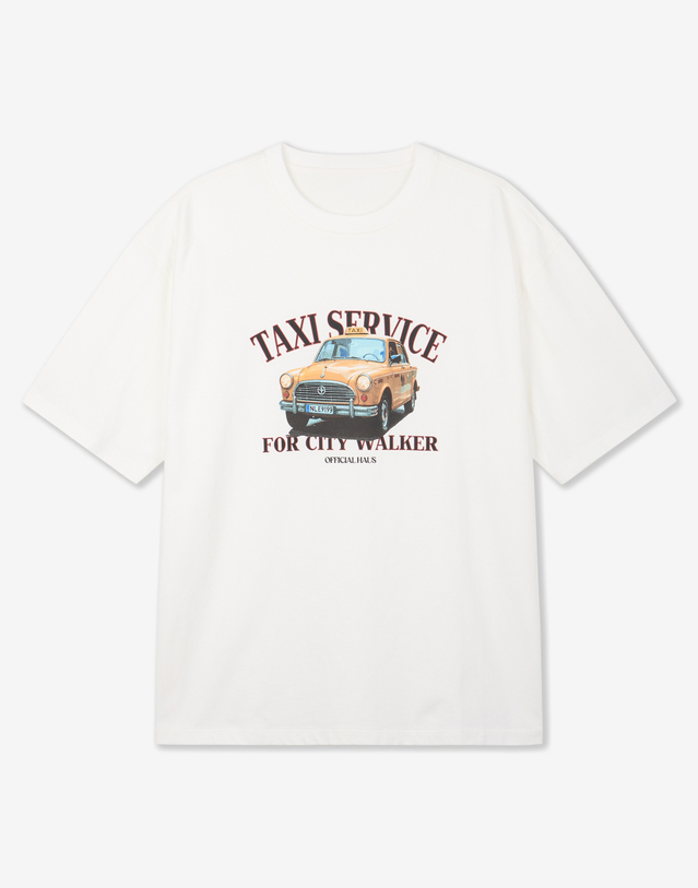 티엔지티 City Walker Graphic Tee (White) 흰색 착용컷