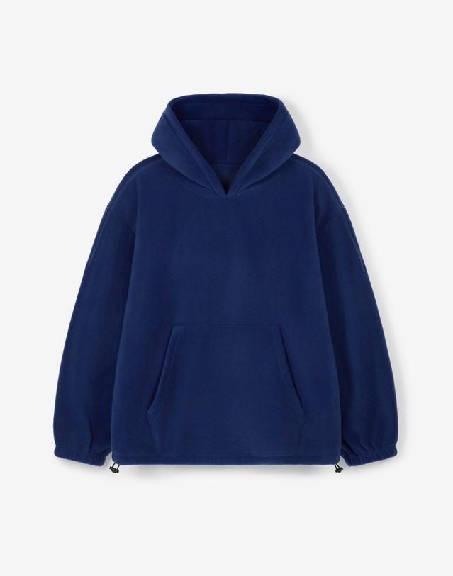티엔지티 [UNI] Koenji Fleece Oversized Hooded Sweatshirt (Blue) 블루 착용컷
