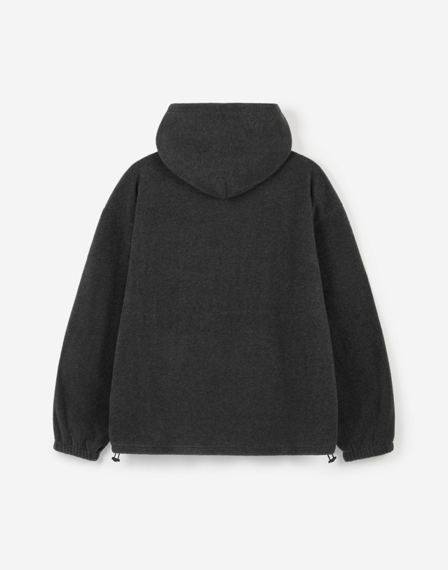 티엔지티 [UNI] Koenji Fleece Oversized Hooded Sweatshirt (D.Grey) 차콜 그레이 착용컷