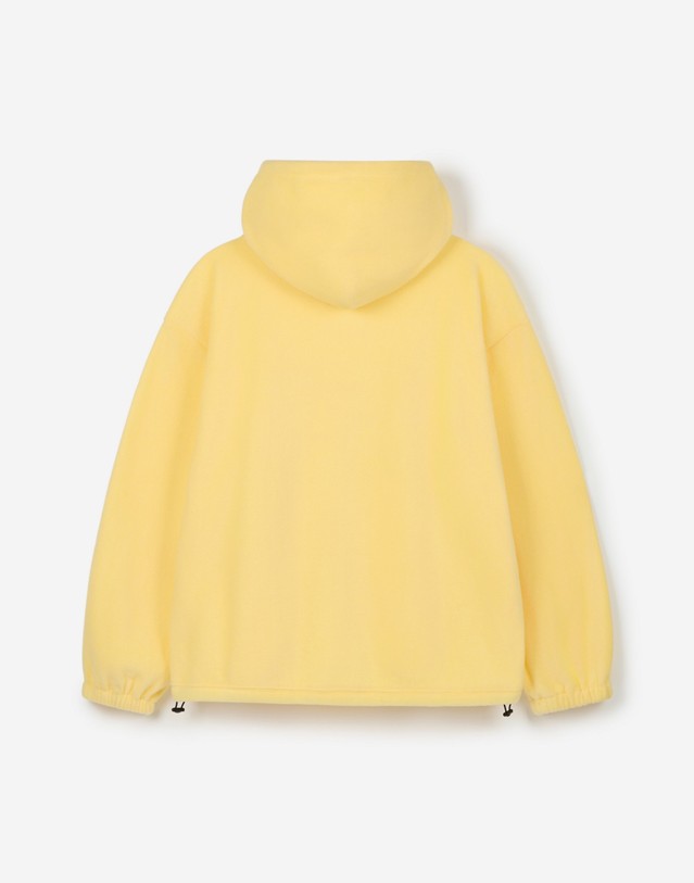 티엔지티 [UNI] Koenji Fleece Oversized Hooded Sweatshirt (Butter) 노랑 착용컷