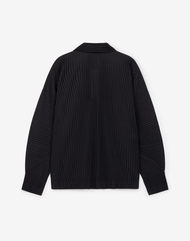 요요기 플리츠 바이 티엔지티 Yoyogi Pleats Collared T-Shirt (Black) 블랙 착용컷