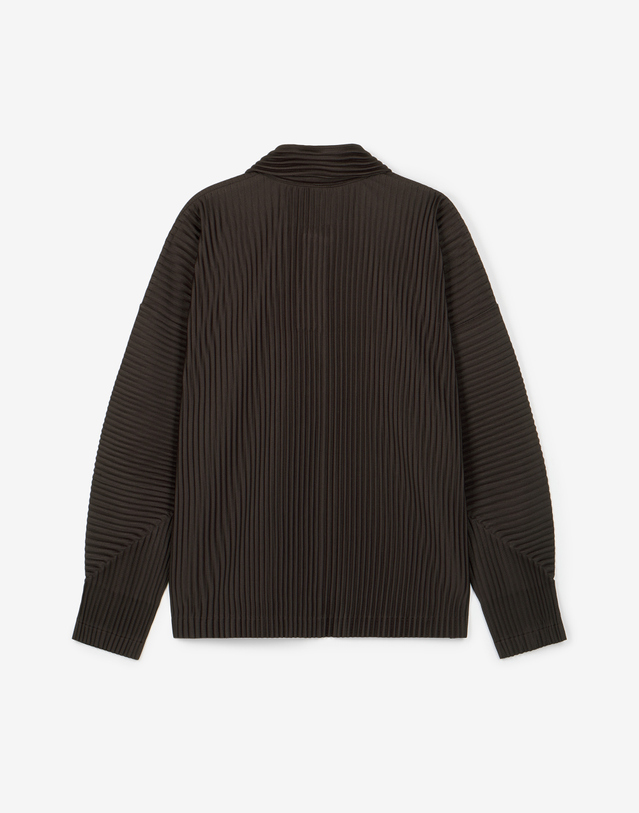 요요기 플리츠 바이 티엔지티 Yoyogi Pleats Collared T-Shirt (Brown) 브라운 착용컷