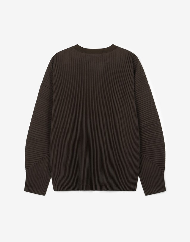 요요기 플리츠 바이 티엔지티 Yoyogi Pleats Crew Neck T-Shirt (Brown) 브라운 착용컷