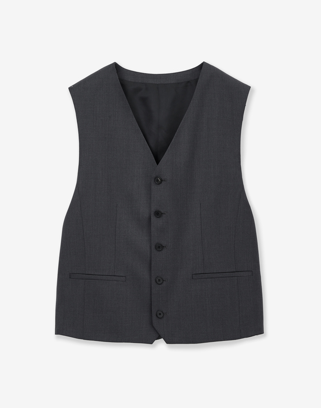 티엔지티 Classic Wool Suit Vest (Charcoal Grey) 차콜 그레이 착용컷