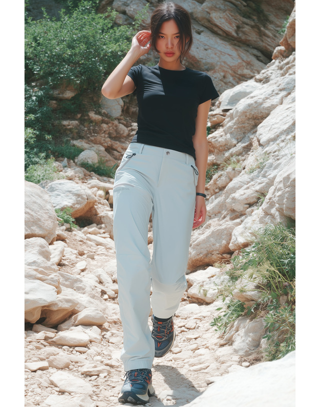 티톤 브로스 여성 Dulle Basic Pant 밝은 그레이 착용컷