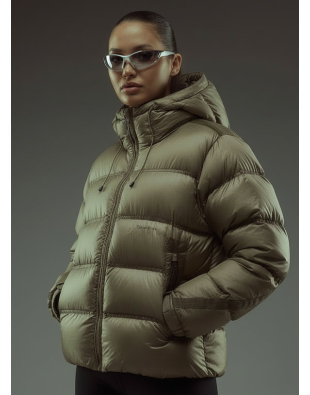 티톤 브로스 [경량/크롭기장]여성 Alive Prism Down Jacket 밝은 베이지 상세