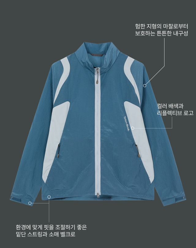 티톤 브로스 Gridcore Wind breaker 블루 상세