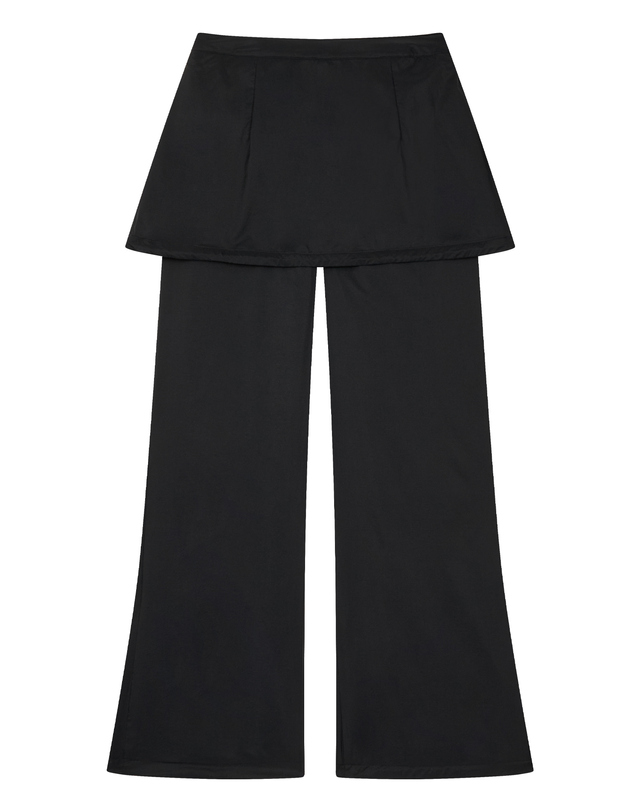 티톤 브로스 Side Ventile Wrap Skirt Pants 블랙 착용컷