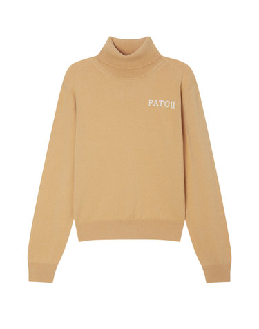 [시즌오프][PATOU] 카멜 로고프린트 울캐시미어혼방 니트