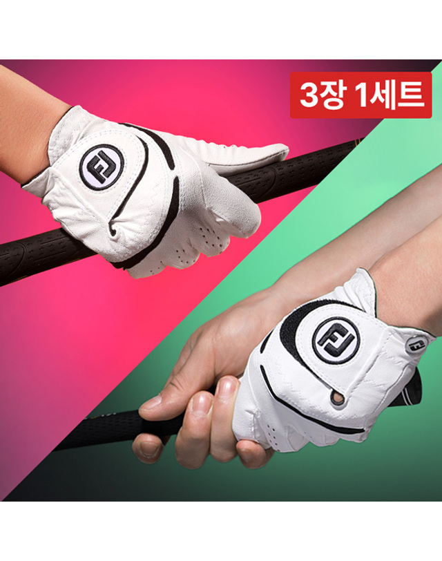 풋조이 3장1세트/ 풋조이 NEW 웨더소프 레볼루션 볼마커 골프장갑 남자 장갑 착용컷