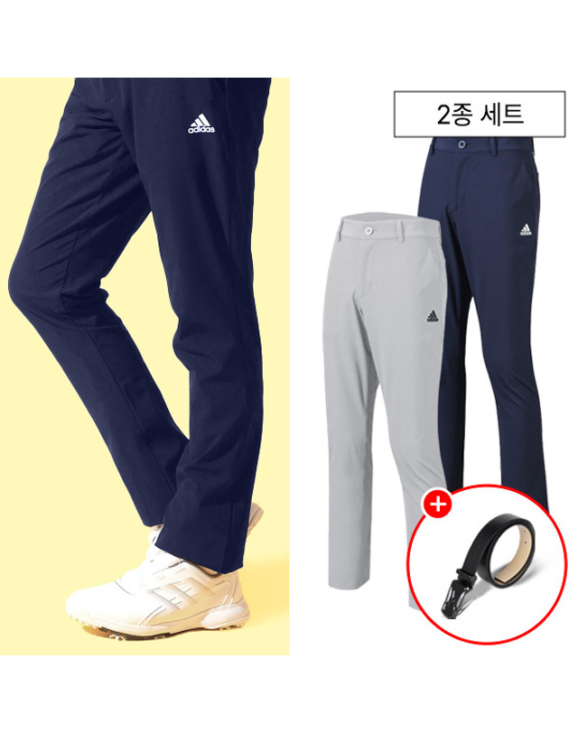 아디다스 골프 2종세트/ 아디다스 간절기 KR 코어 남성 골프바지 H64612 H64613 + 미즈노 골프 벨트 착용컷