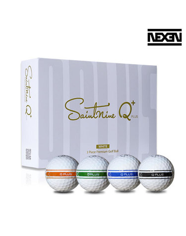 세인트나인 NEW Q플러스 2.0 비공인 고반발 3피스 골프공 12구 유광 퍼팅라인 골프볼