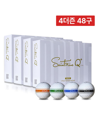 [4더즌 48구] 세인트나인 NEW Q플러스 2.0 비공인 고반발 3피스 골프공 12구 유광 퍼팅라인 골프볼