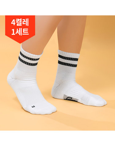 4켤레1세트 / 리카타 스너글 투 중목 압박 골프양말 C20305