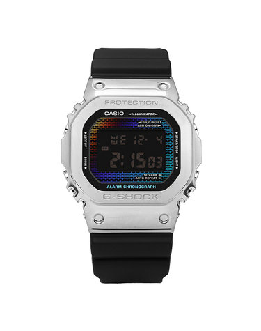 지샥 GM-5600RW-1DR (GM-5600RW-1) 5600 시리즈 디지털 스퀘어 스포츠 군인 무지개 벽돌 남성 우레탄시계