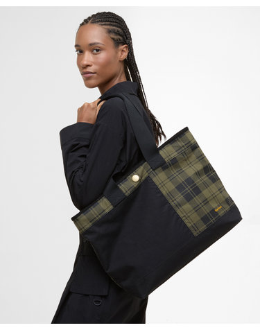 여성 블랙 Mya Patchwork 토트백