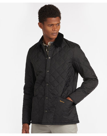 남성 블랙 Heritage Liddesdale 퀼팅 자켓
