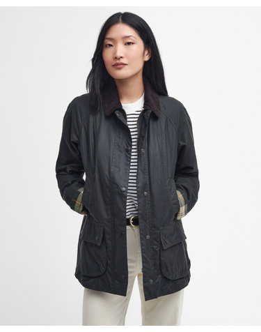 여성 카키 Beadnell 왁스 자켓