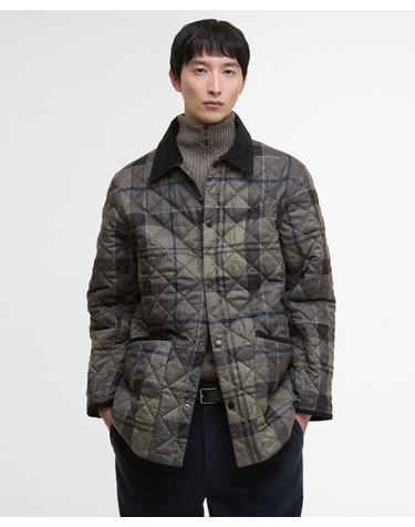 남성 네이비 타탄 Liddesdale 퀼팅자켓