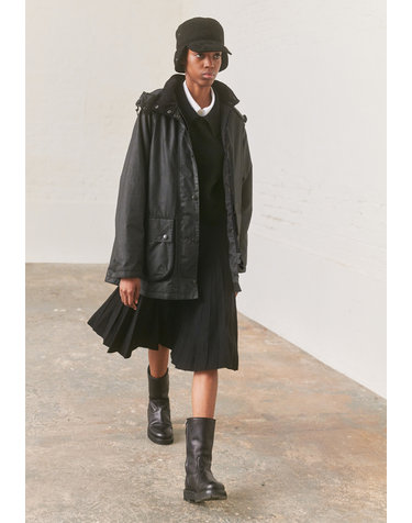 [BEST] [Barbour x Margaret Howell] 여성 블랙 Stand Collar 파카 점퍼