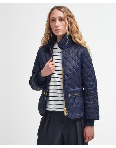 여성 네이비 Fitted Beadnell 퀼팅 자켓