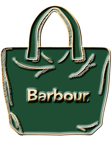 바버 카키 Bag 핀뱃지