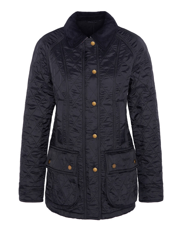 바버 [BEST] 여성 블랙 Beadnell Polarquilt 퀼팅 자켓 착용컷