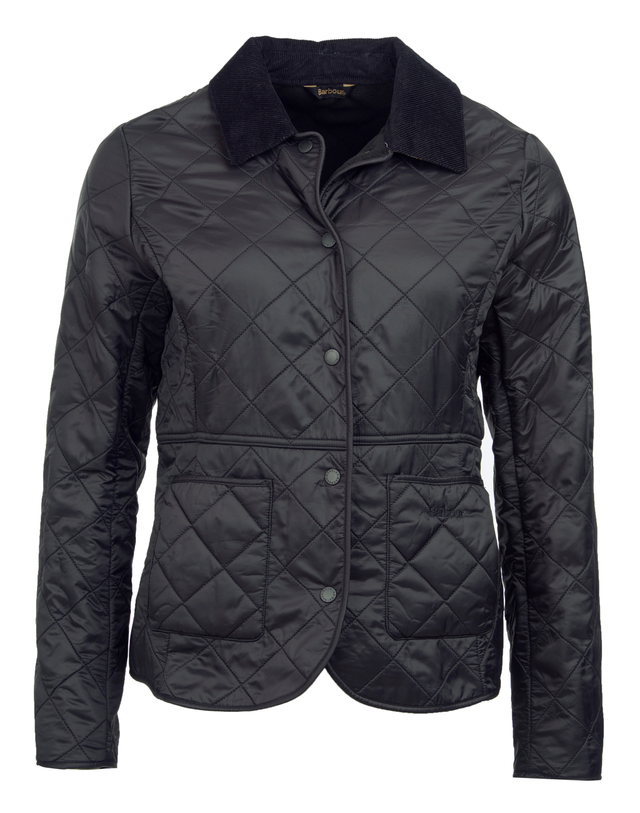 바버 [BEST] 여성 블랙 Deveron Polarquilt 퀼팅 자켓 착용컷