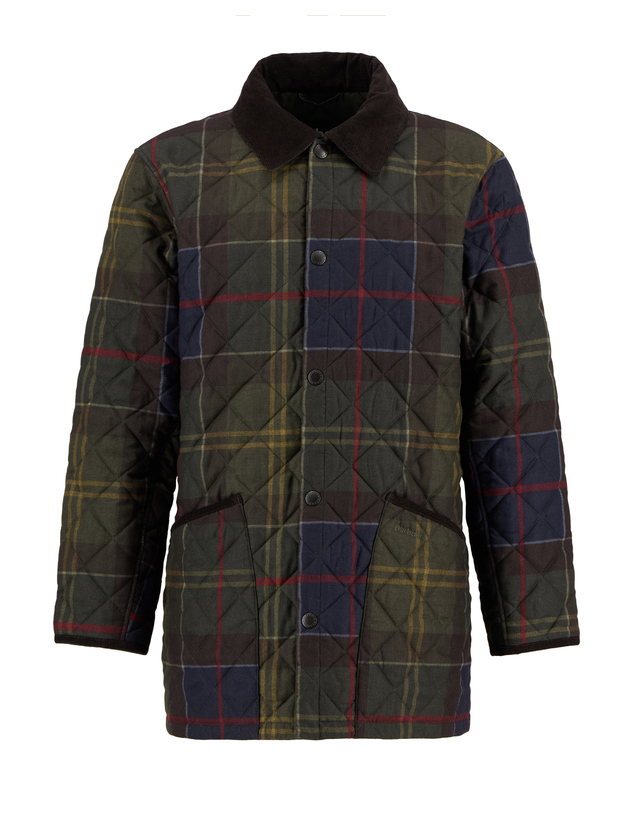 바버 남성 클래식 타탄 Liddesdale 퀼팅자켓 MULTI COLOR 착용컷