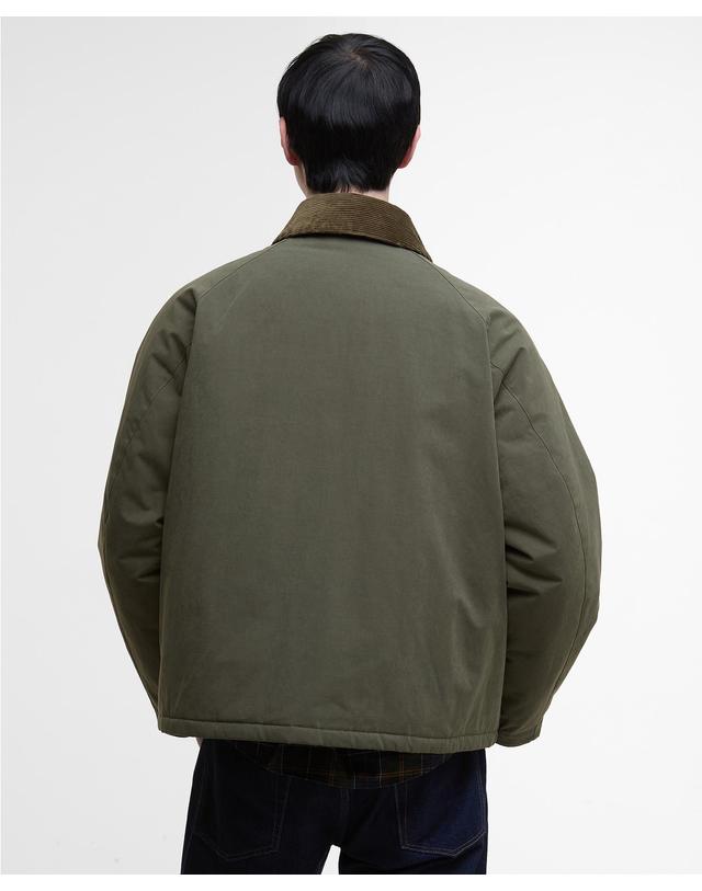 바버 남여공용 올리브 Rollback Transport 패딩 자켓 진한 연두 착용컷
