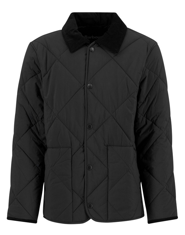 바버 남성 블랙 Modified Short Liddesdale 퀼팅 자켓 착용컷