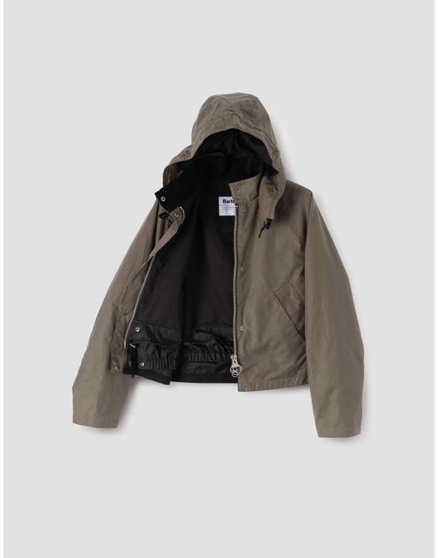 바버 [BEST] [Barbour x Margaret Howell] 여성 올리브 Transport 자켓 진한 연두 착용컷