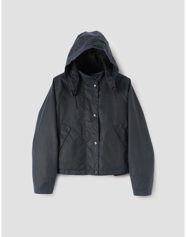 바버 [Barbour x Margaret Howell] 여성 네이비 Transport 자켓 착용컷