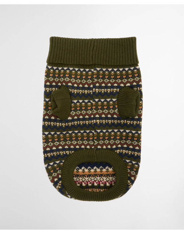 바버 도그 올리브 Marlow Fair Isle 점퍼 진한 연두 상세