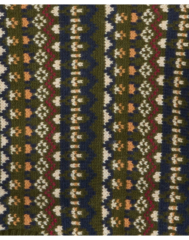 바버 도그 올리브 Marlow Fair Isle 점퍼 진한 연두 상세