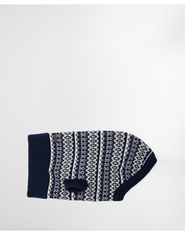 바버 도그 네이비 Marlow Fair Isle 점퍼 착용컷
