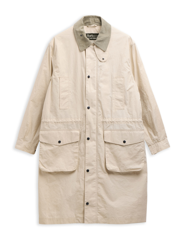 바버 [Barbour X Kaptain Sunshine] 남성 아이보리 Endurance 캐주얼 자켓 밝은 베이지 착용컷
