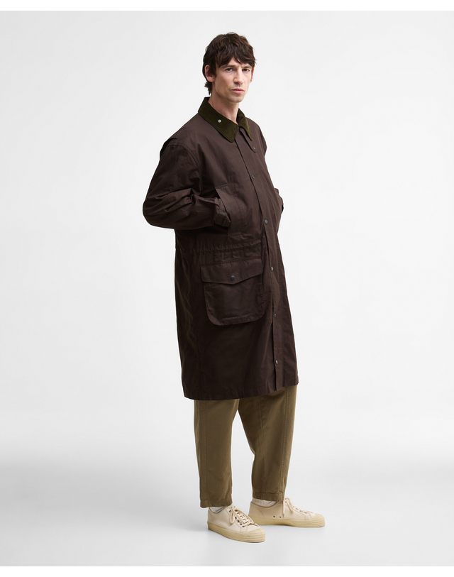 바버 [Barbour X Kaptain Sunshine] 남성 올리브 Endurance 캐주얼 자켓 진한 연두 착용컷