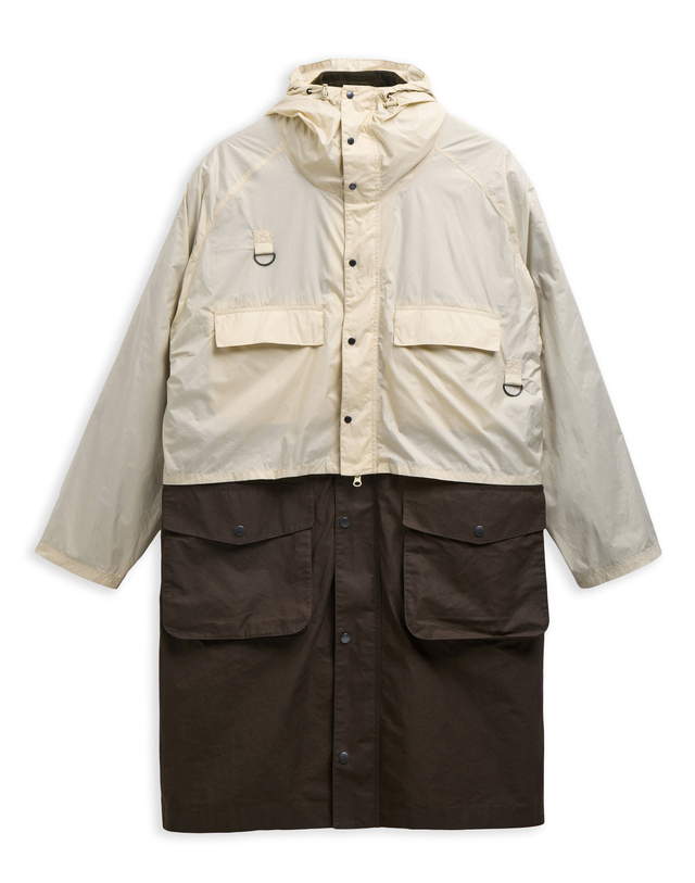 바버 [Barbour X Kaptain Sunshine] 남성 올리브 Endurance 캐주얼 자켓 진한 연두 착용컷