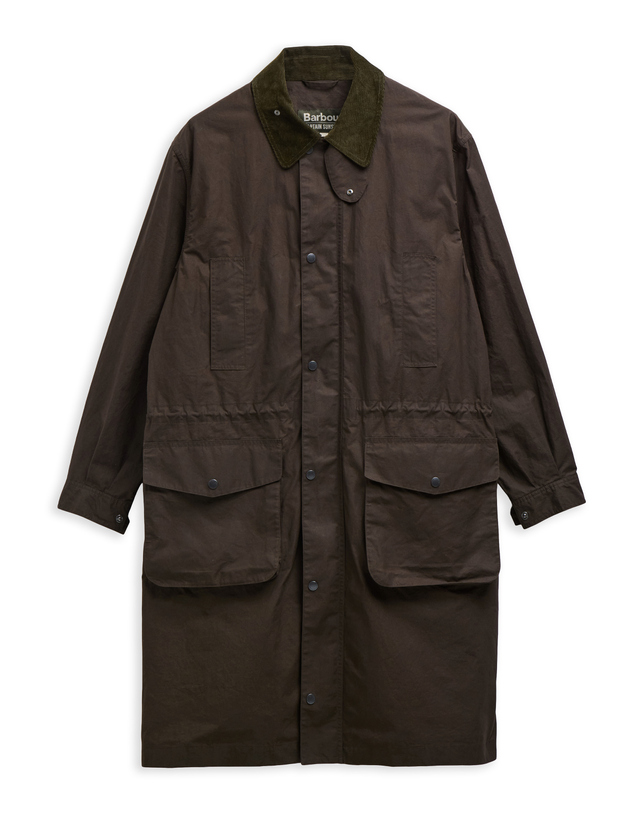 바버 [Barbour X Kaptain Sunshine] 남성 올리브 Endurance 캐주얼 자켓 진한 연두 착용컷