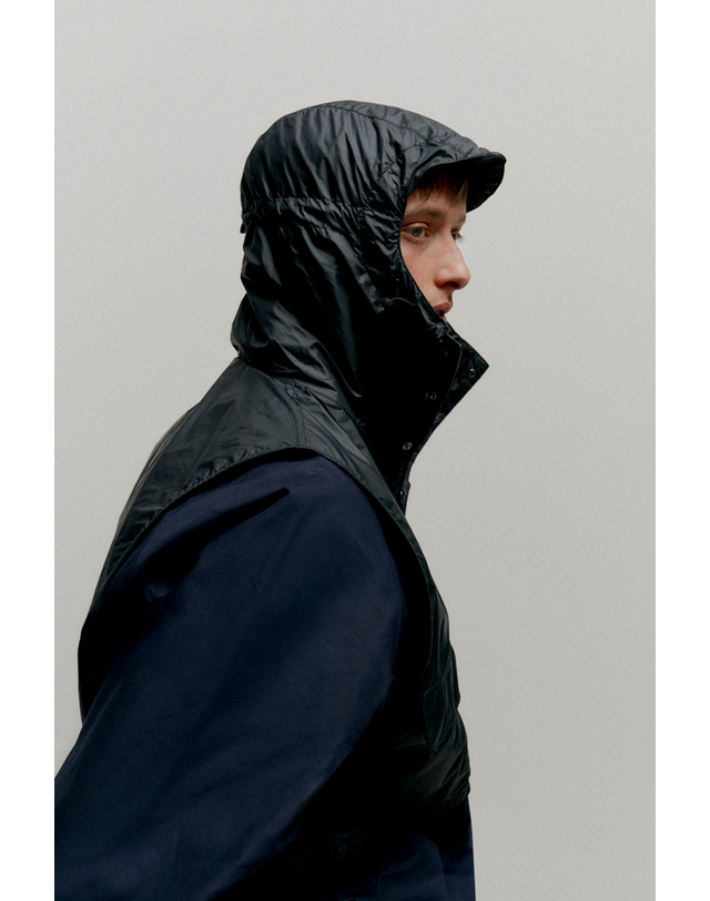 바버 [Barbour X Kaptain Sunshine] 남성 네이비 Transport Smock 캐주얼 자켓 진한 블루 착용컷