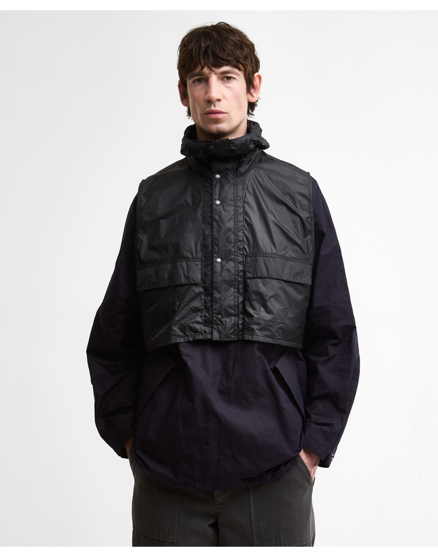 바버 [Barbour X Kaptain Sunshine] 남성 네이비 Transport Smock 캐주얼 자켓 진한 블루 착용컷