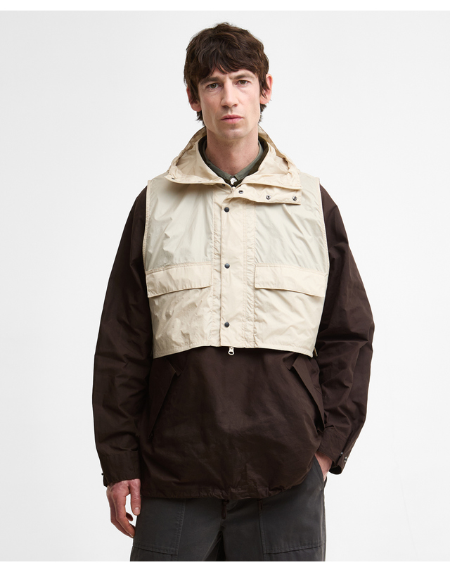 바버 [Barbour X Kaptain Sunshine] 남성 올리브 Transport Smock 캐주얼 자켓 진한 연두 착용컷