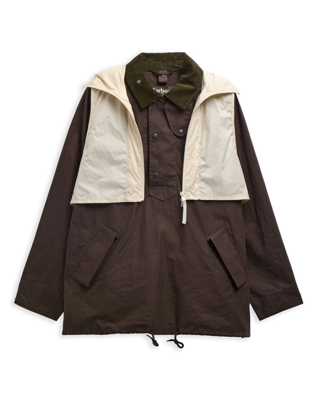 바버 [Barbour X Kaptain Sunshine] 남성 올리브 Transport Smock 캐주얼 자켓 진한 연두 착용컷