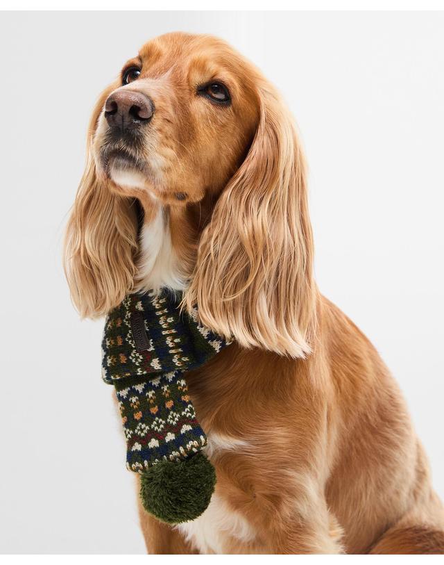 바버 도그 올리브 Marlow Fair Isle 스카프 진한 연두 상세