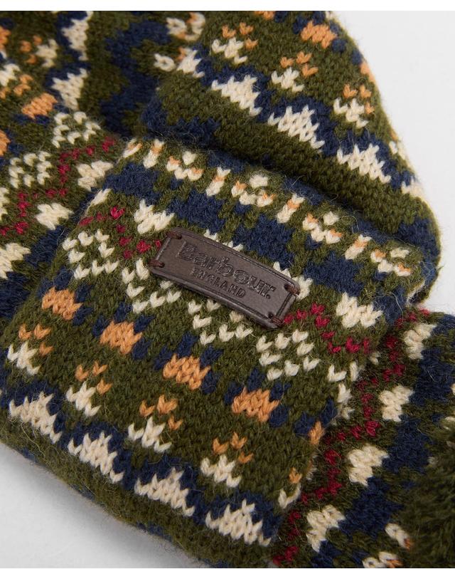 바버 도그 올리브 Marlow Fair Isle 스카프 진한 연두 상세