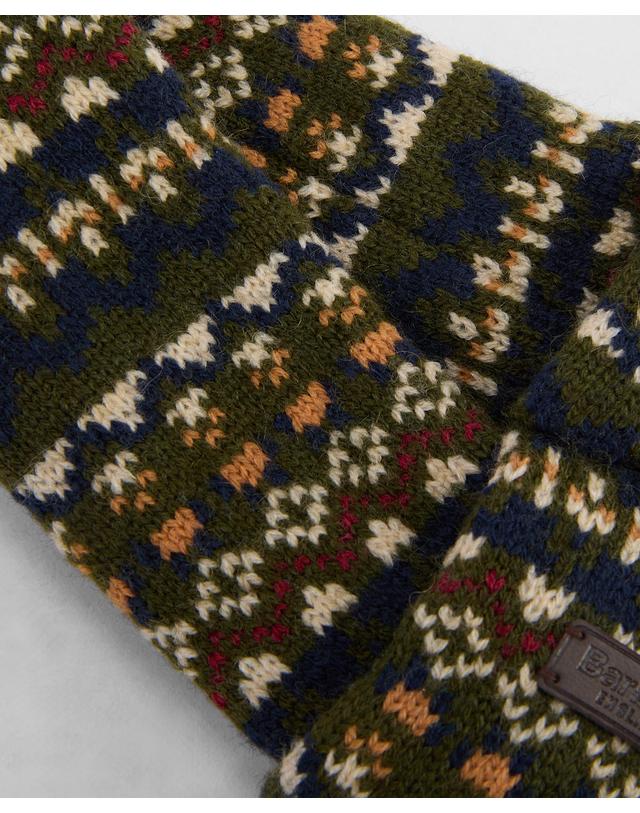 바버 도그 올리브 Marlow Fair Isle 스카프 진한 연두 상세